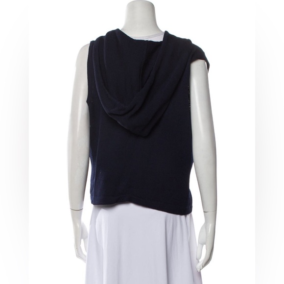 St. John Sport Navy sweater vest with hood | navy blue | SZ large - Picture 2 of 5